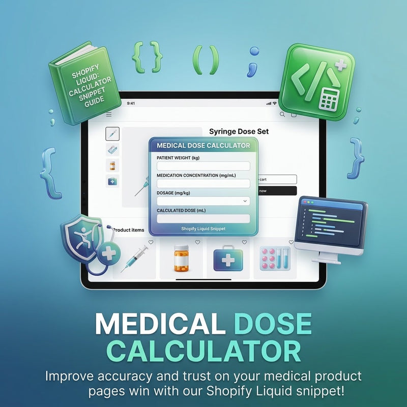 Medical Dose Calculator & Prescription Notice - Shopify Liquid Snippet