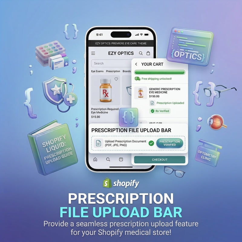 Medical Prescription Upload & Insurance Bar - Shopify Liquid Snippet